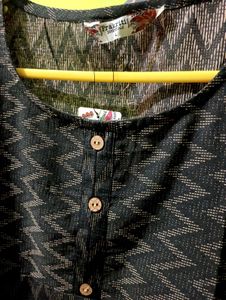New Black Straight Kurta