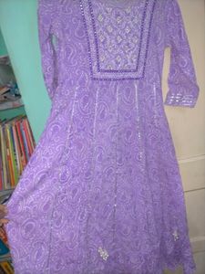 Beautiful Lilic Embroidery Design And Printed Grown