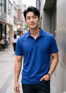 Men's Blue Helix Polo t-shirt