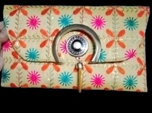 Embroidered Floral Clutch
