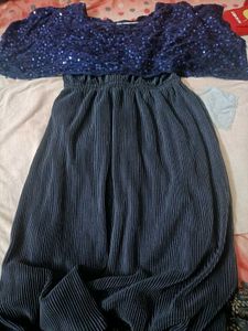 Navy Blue Sequin Dress