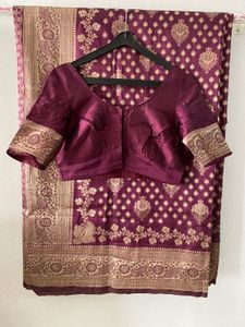 Elegant Purple Banarasi Silk Saree