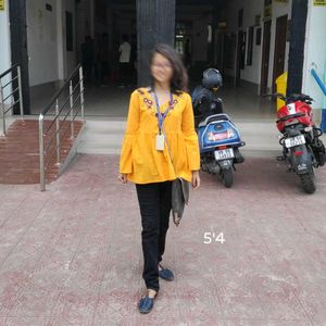 Yellow Embroidered Tunic Top