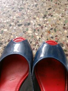 Chic Blue Peep-Toe Slingback Flats