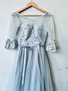 A Line O Neck Long Evening Gown Dress