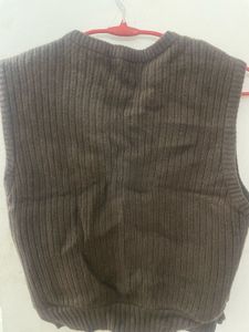 Argyle Knit Vest with Zipper