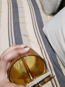 Amber Glass Tumbler with Straw