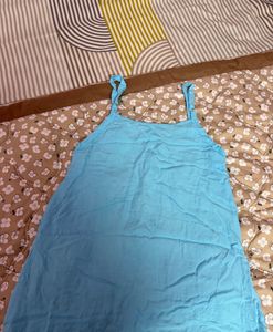 Blue Embroidered Cotton Kurta