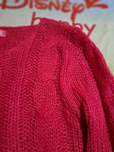 Red Cable Knit Sweater