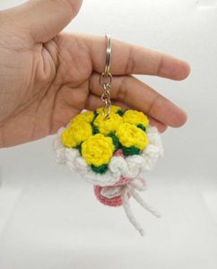 Crochet Flower Bouquet Keychain