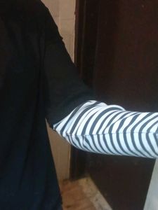 Black Striped Emo Alt y2k Long Sleeve Top