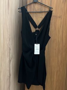 Zara Chic Black Wrap Mini Dress