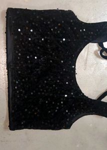 Sparkling Black Sequin Blouse