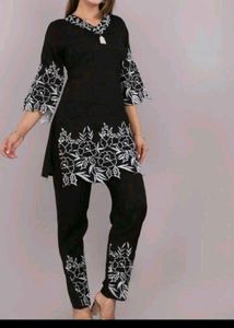 Maroon Embroidered Relaxed Fit Pajama Set
