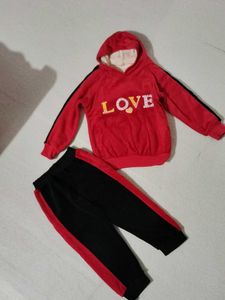 Cute Red Love Hoodie & Pants Set