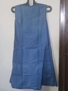 Blue Denim Sleeveless Dress