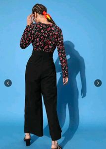Women elevated black bottom jumpsuit