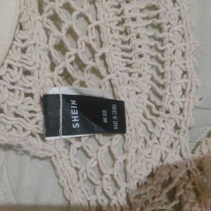 Cream Crochet Halter Neck Top