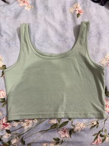 Sage Green Cropped Tank Top