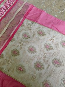 Designer Pink &amp; Cream Kurta Set