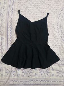 Chic Black Peplum Cami Top