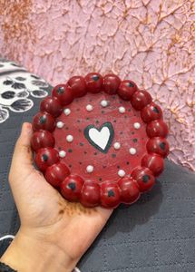 Combo of 2 😍 Red Pearl trinket tray and white