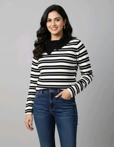 premiums  Striped Long Sleeve Top