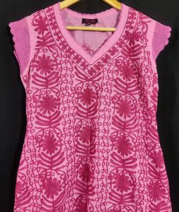 Pink Embroidered Kurtai (Women)