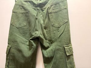 Green denim Cargo Pants