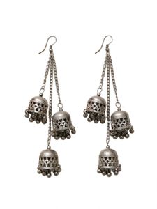 Silver Dangle Bell Earrings
