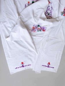 Embroidered White Dress suit Fabric