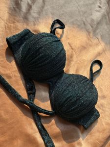 Sparkly Black Bikini Top