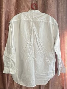 Classic White Band Collar Shirt