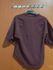 Stylish Textured Maroon Kurta top