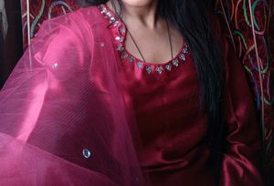Maroon Embellished Kaftan