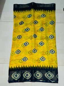 New Vibrant Yellow &amp; Blue Saree