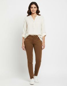 Brown Slim Fit Pants