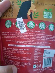 Alps Beetroot Beauty Mask for Skin &amp; Hair