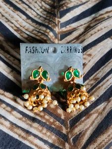 Traditional Green Stone Earrings