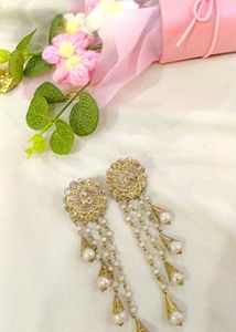 Elegant Pearl &amp; Crystal Dangle Earrings