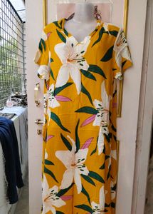 Vibrant Floral Print Midi Dress