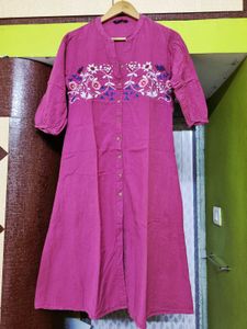 Embroidered Pink Kurta