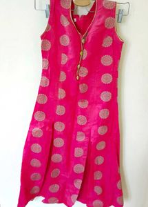 Elegant Pink Brocade Kurta