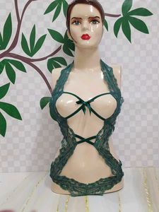 (449)Emerald Green Lace Bodysuit