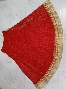 Net Lehenga Choli With Dupatta Set❤️(Red &amp; Golden)
