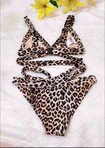 Leopard Print Triangle Bikini set