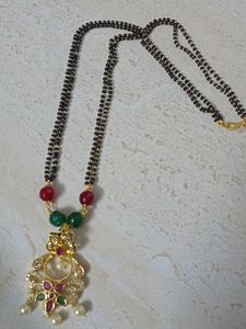 One Gram Gold Black Beads With Openable Locket