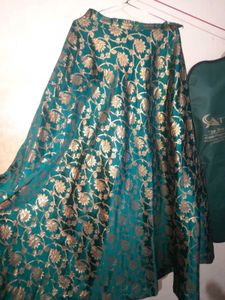 Green flared skirt or choli