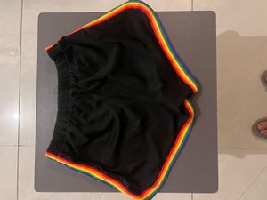 Black Rainbow Trim Shorts