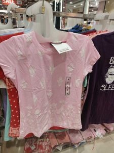 Pink Embroidered Casual T-Shirt